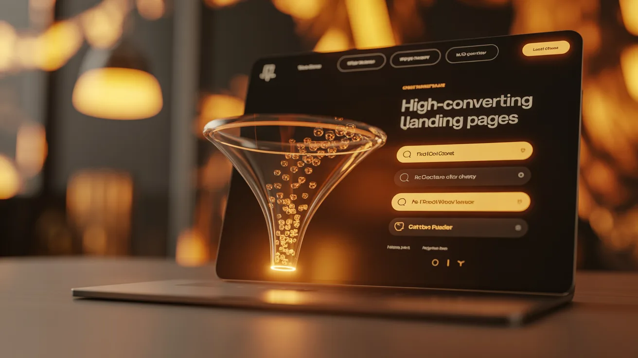 Diseño de una landing page profesional enfocada a conversión en un portátil