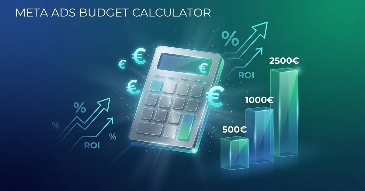 Calculadora de presupuesto de Meta Ads para pymes con métricas