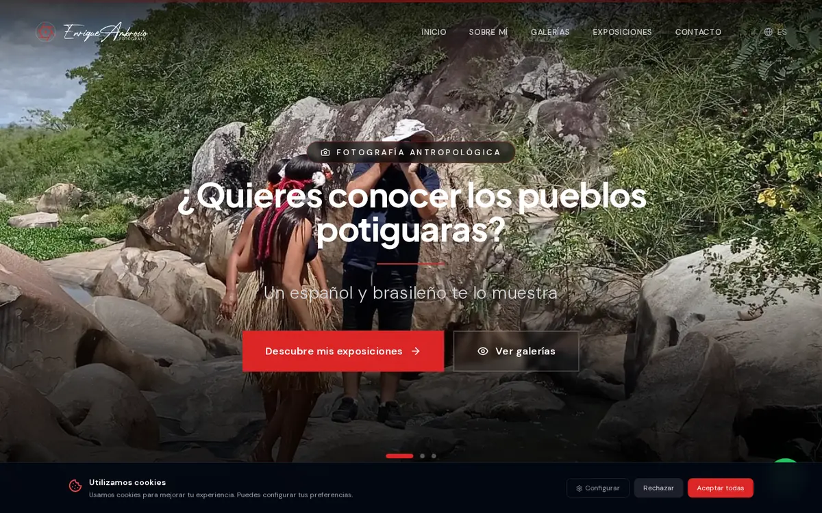 Professional web design Enrique Ambrosio Fotógrafo by AdsVentas — example of Fotografía Antropológica