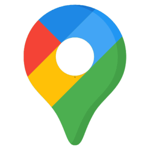 Icono de ubicación de Google Maps en colores rojo, azul, amarillo y verde.
