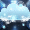 Infraestructura de Hosting Web y gestión de dominios Icono de nube conectado a servidores, representando alojamiento web en la nube