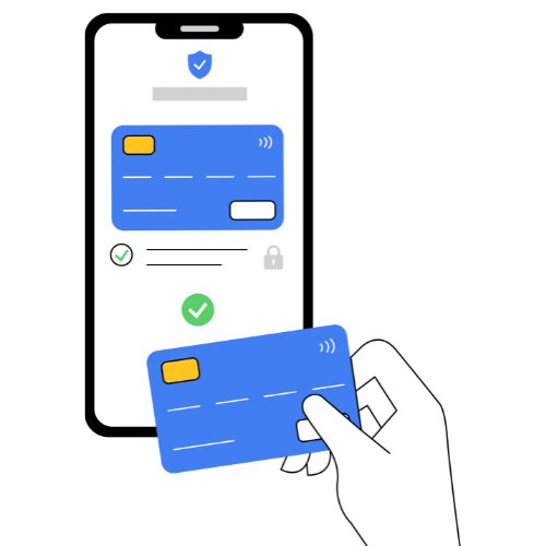 Ilustración de un pago seguro con tarjeta y móvil – AdsVentas.com